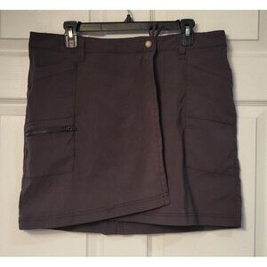 Athleta Women's Gray Street Skort Size 14 With Zipper Pocket Tie Waist Golf Hike